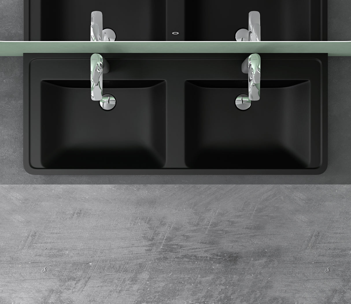 Lavabo Glasvilla, lavabo encastré, vasque rectangulaire en matériau minéral moulé avec trop-plein, Col8