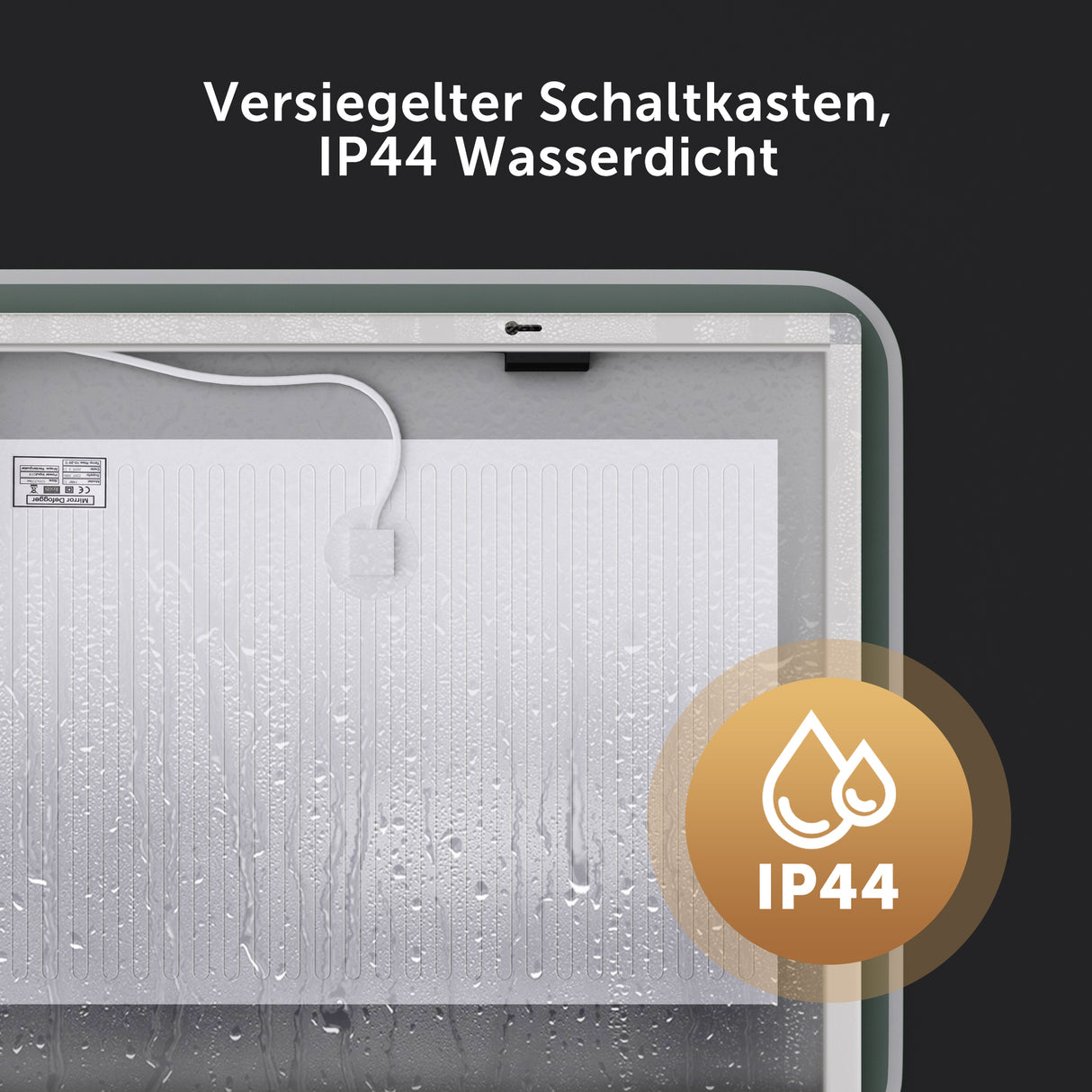 glasvilla Miroir Mural de Salle de Bain Miroir de Salle de Bain LED avec Interrupteur Tactile Antibuée Couche Antibuée