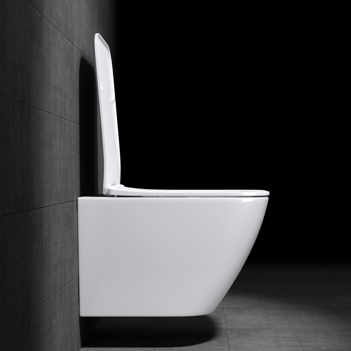 Glasvilla Design – Inodoro suspendido sin reborde en cerámica blanca con asiento Soft-Close