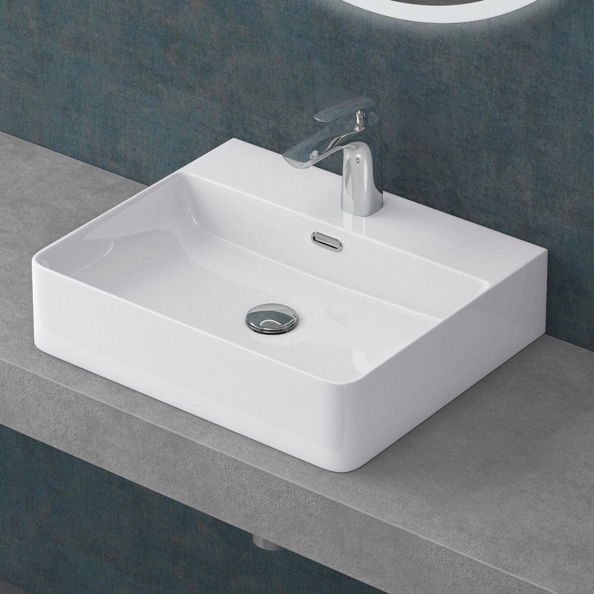 glasvilla Lavabo Lavabo de Encimera Meissen201 Mueble de Baño de Cerámica con Recubrimiento Nano