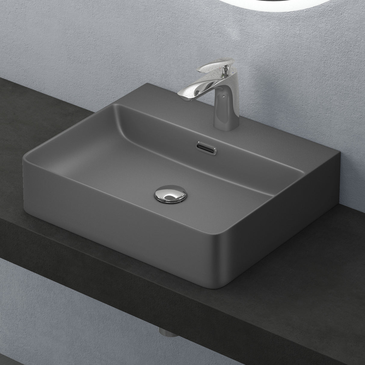 glasvilla Lavabo Lavabo de Encimera Meissen201 Mueble de Baño de Cerámica con Recubrimiento Nano