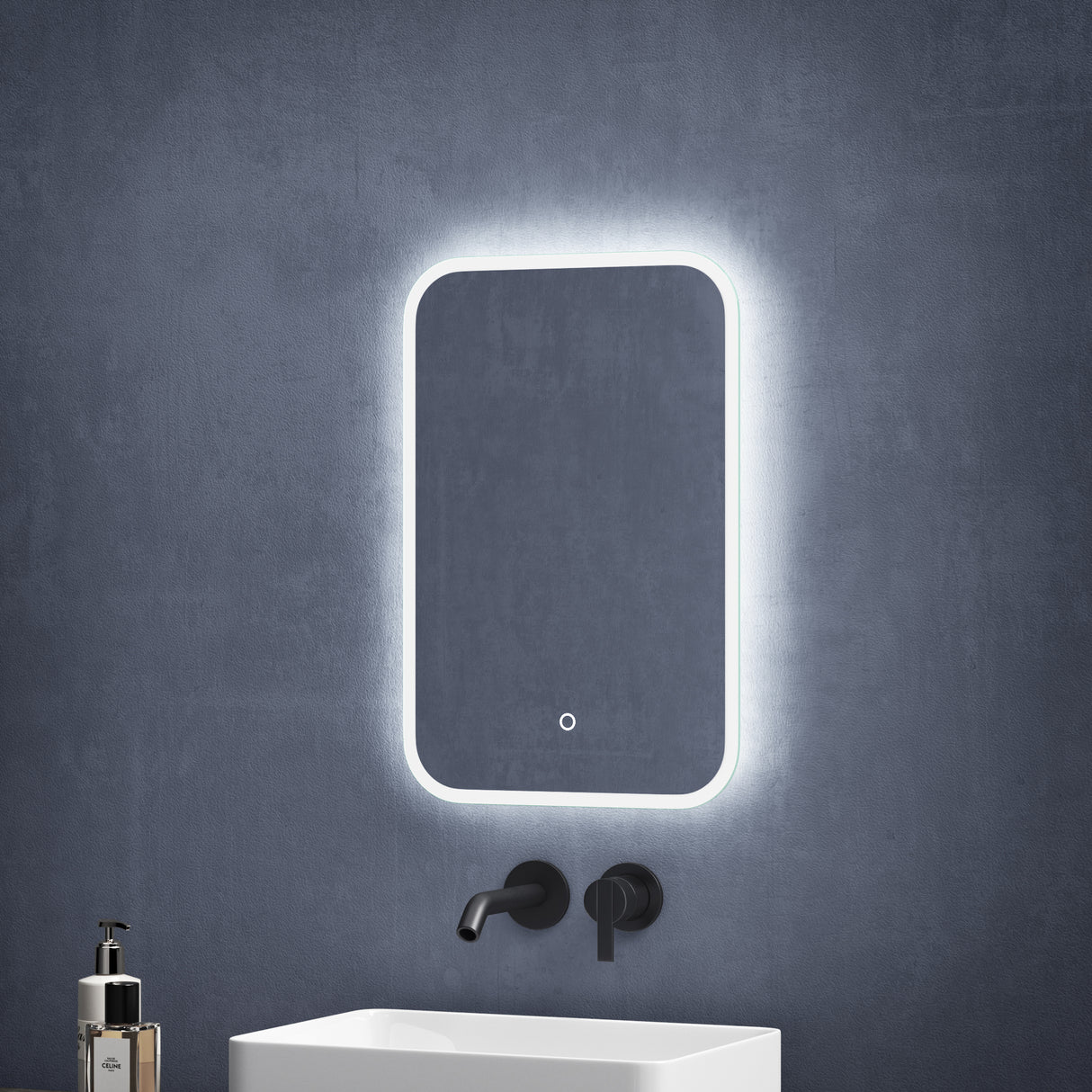 glasvilla Miroir Mural de Salle de Bain Miroir de Salle de Bain LED avec Interrupteur Tactile Antibuée Couche Antibuée
