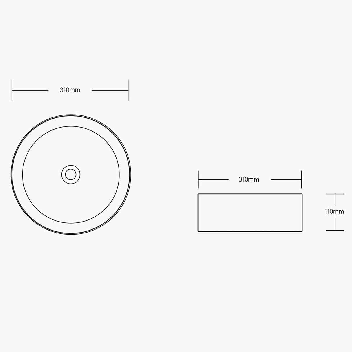 Lavabo de Encimera Redondo Glasvilla Design Brüssel203 Cerámica con Recubrimiento Nano