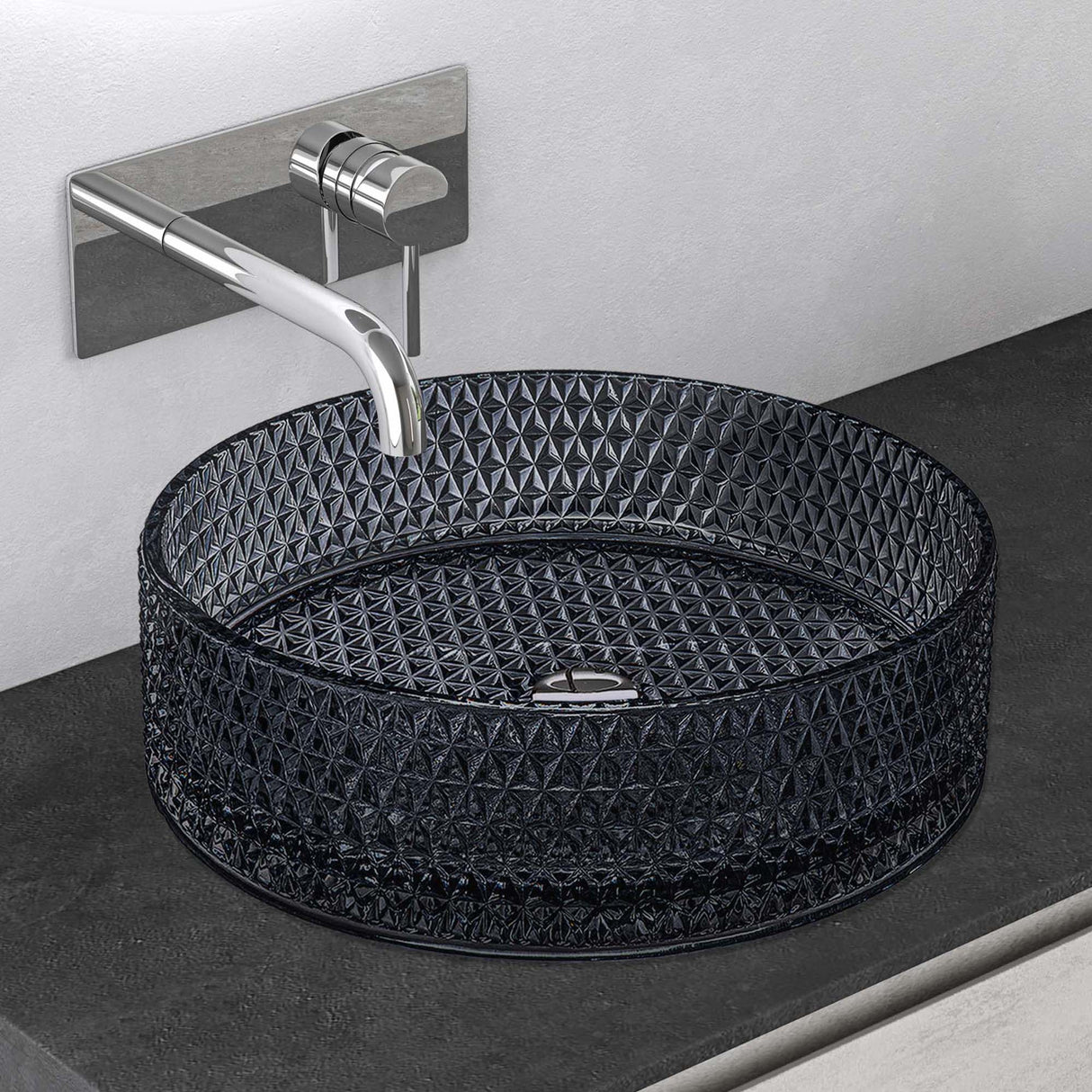 lavabo Glasvilla en verre, vasque à poser, lavabo rond