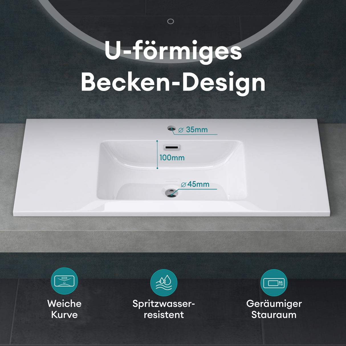 lavabo Glasvilla, lavabo encastré, meuble vasque, lavabo encastré en fonte minérale Col02