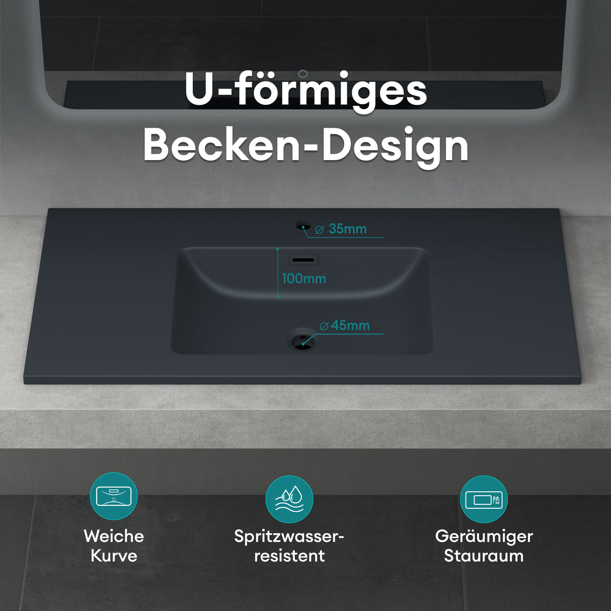 lavabo Glasvilla, lavabo encastré, meuble vasque, lavabo encastré en fonte minérale Col02