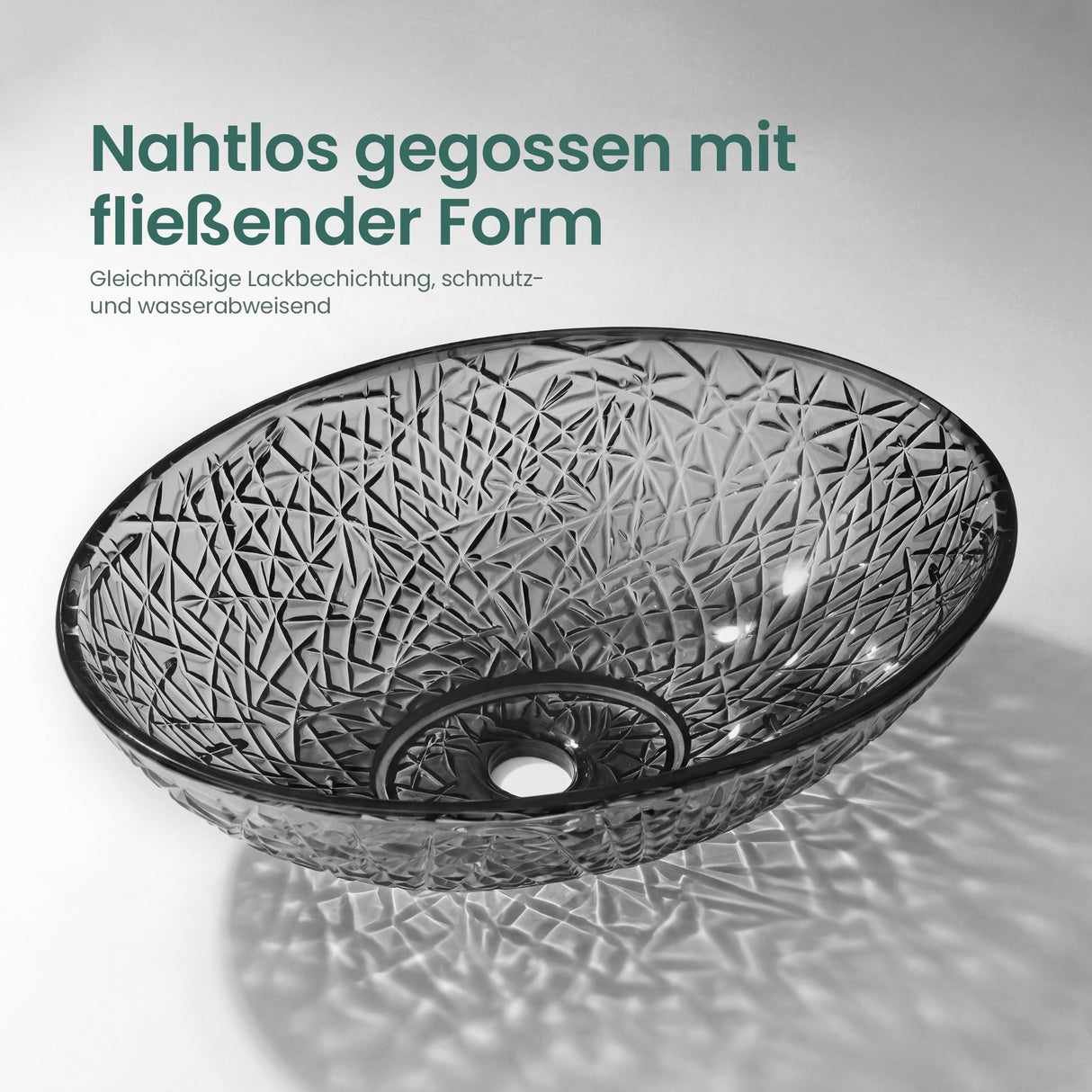 glasvilla Waschbecken Glas Aufsatzwaschbecken Glaswaschbecken Handwaschbecken Waschschale Oval Minerva08
