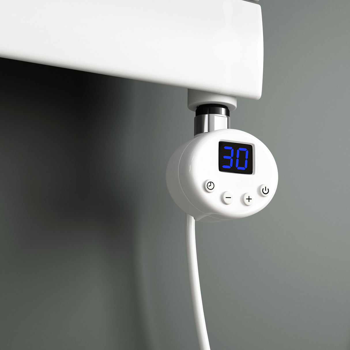 glasvilla Élément Chauffant avec Thermostat Électrique avec Écran LCD Cartouche Chauffante en Acier Inoxydable Élément Chauffant pour Radiateurs Sèche-Serviettes de Salle de Bain