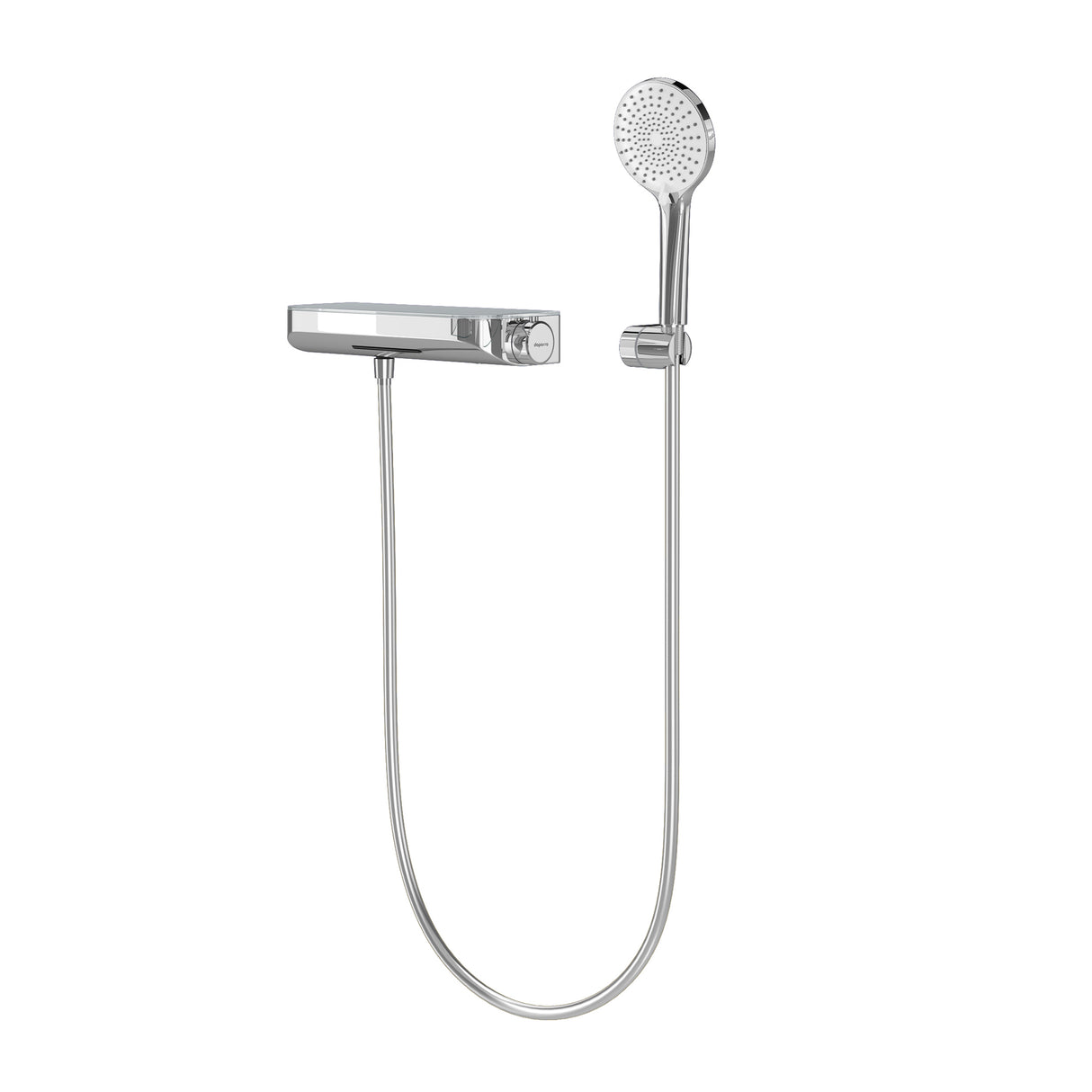 Robinet de baignoire thermostatique Glasvilla avec douchette, thermostat de baignoire, 4 jets, robinet mural pour baignoire, laiton, flexible de douche inclus, système de douche 8