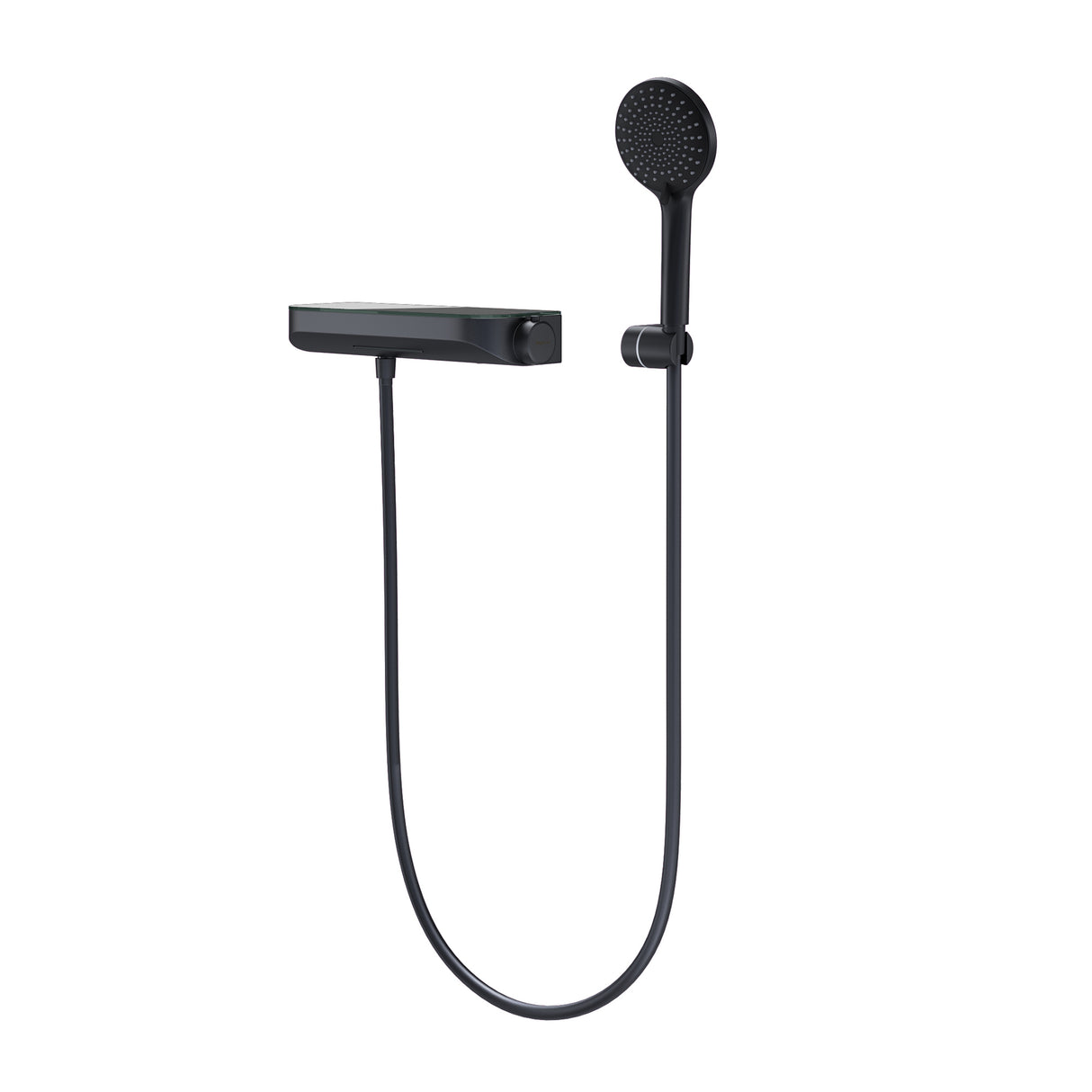 Robinet de baignoire thermostatique Glasvilla avec douchette, thermostat de baignoire, 4 jets, robinet mural pour baignoire, laiton, flexible de douche inclus, système de douche 8