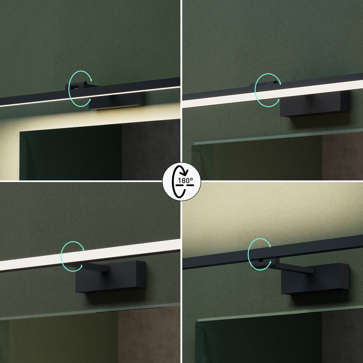 glasvilla Lampe de Salle de Bain LED pour Miroir | Lampe de Miroir 4000K pour Salle de Bain | Applique LED 9W Rotatif à 180° Strahlenschön