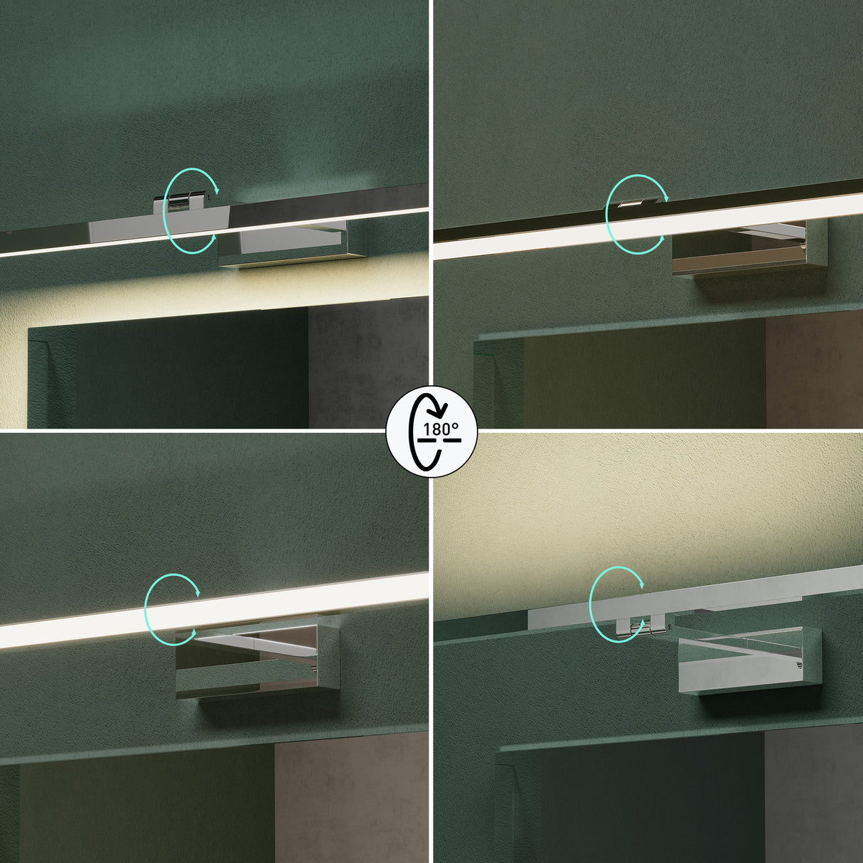 glasvilla Lampe de Salle de Bain LED pour Miroir | Lampe de Miroir 4000K pour Salle de Bain | Applique LED 9W Rotatif à 180° Strahlenschön