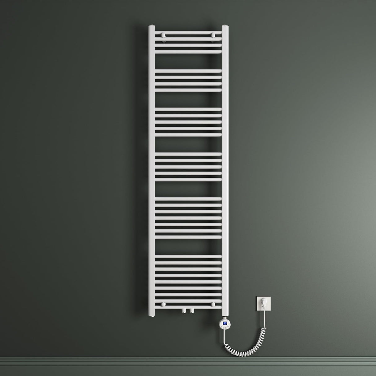 glasvilla Radiateur de Salle de Bain Sèche-Serviettes Électrique avec Raccordement Latéral Radiateur Tubulaire RHE avec Élément Chauffant 02