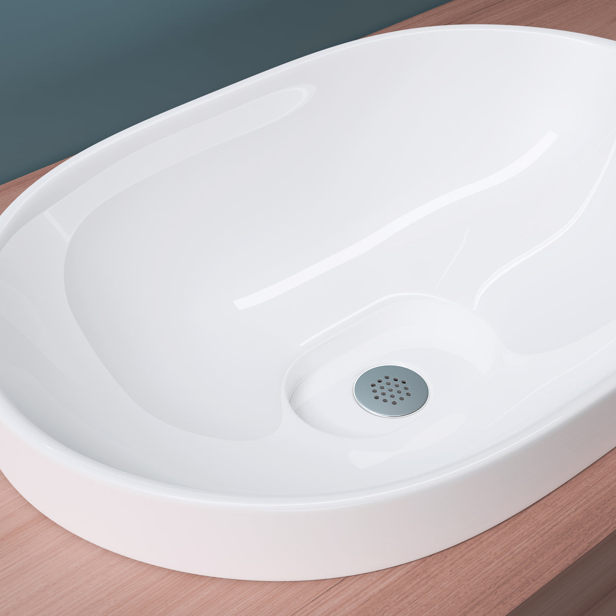 Lavabo Glasvilla, lavabo encastré, blanc Bruxelles 5006A, en céramique avec nano-revêtement