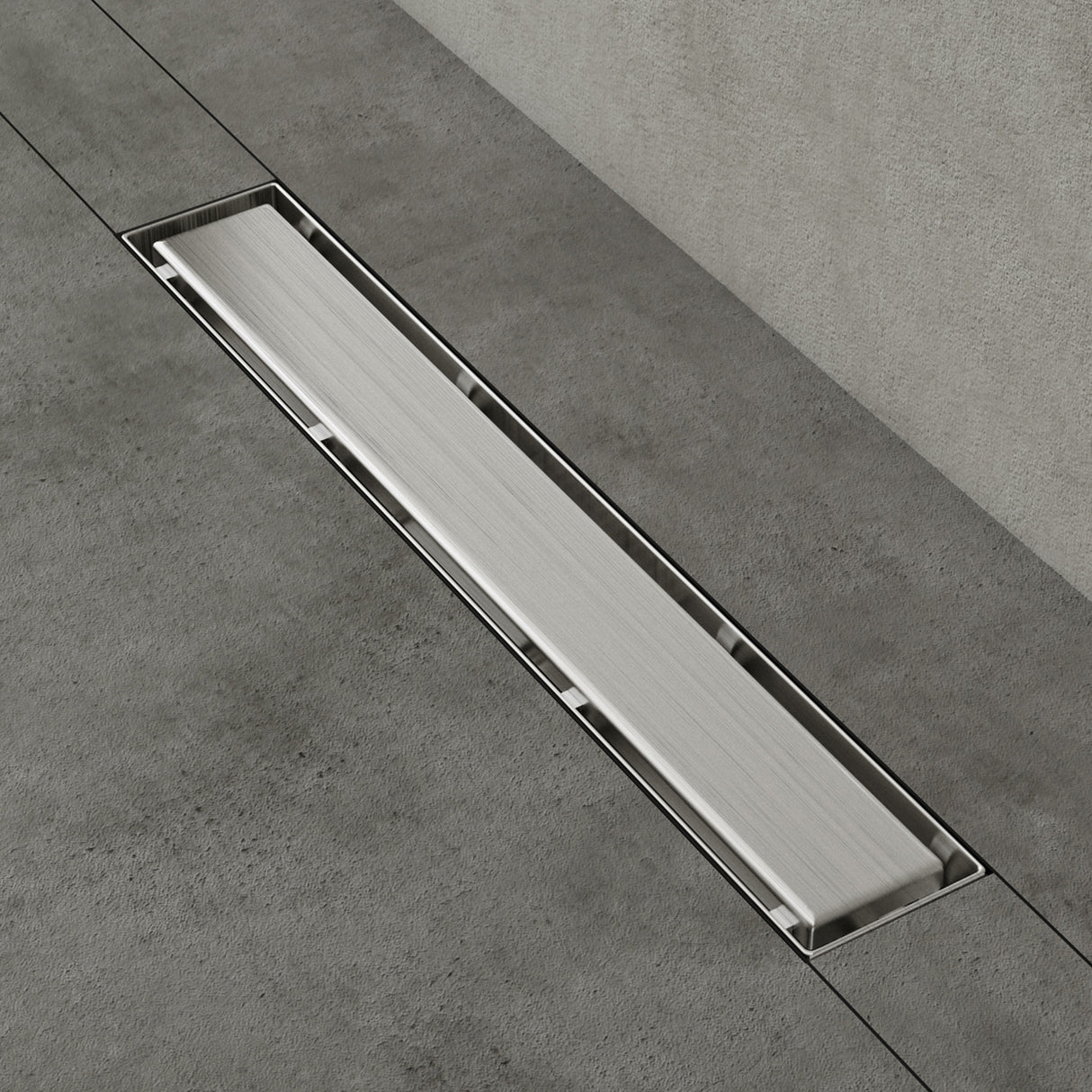 Bonde de douche Glasvilla en acier inoxydable | Kit de siphon complet pour salle de bain | Carrelable, débit de 35 l/min | Filtre à cheveux KE110