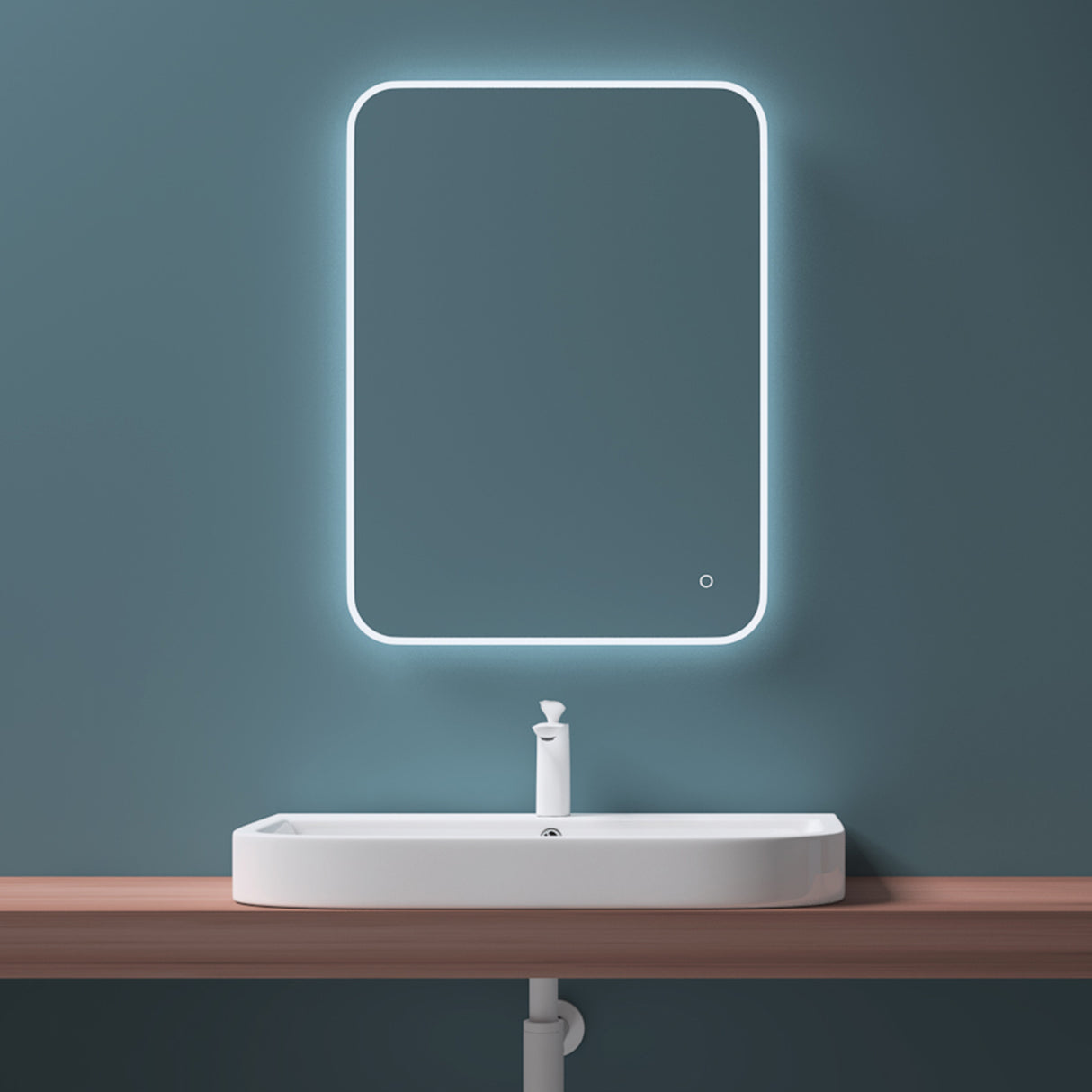 Lavabo à poser Glasvilla, Lavabo mural Brussels5021, L x P x H : 81 x 49 x 18 cm, Céramique blanche avec nano-revêtement