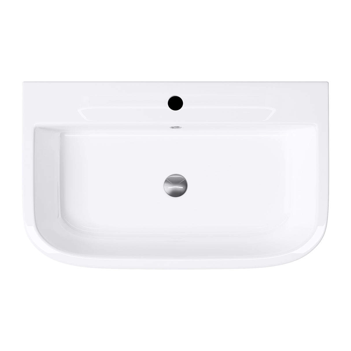 Lavabo à poser Glasvilla, Lavabo mural Brussels5021, L x P x H : 81 x 49 x 18 cm, Céramique blanche avec nano-revêtement