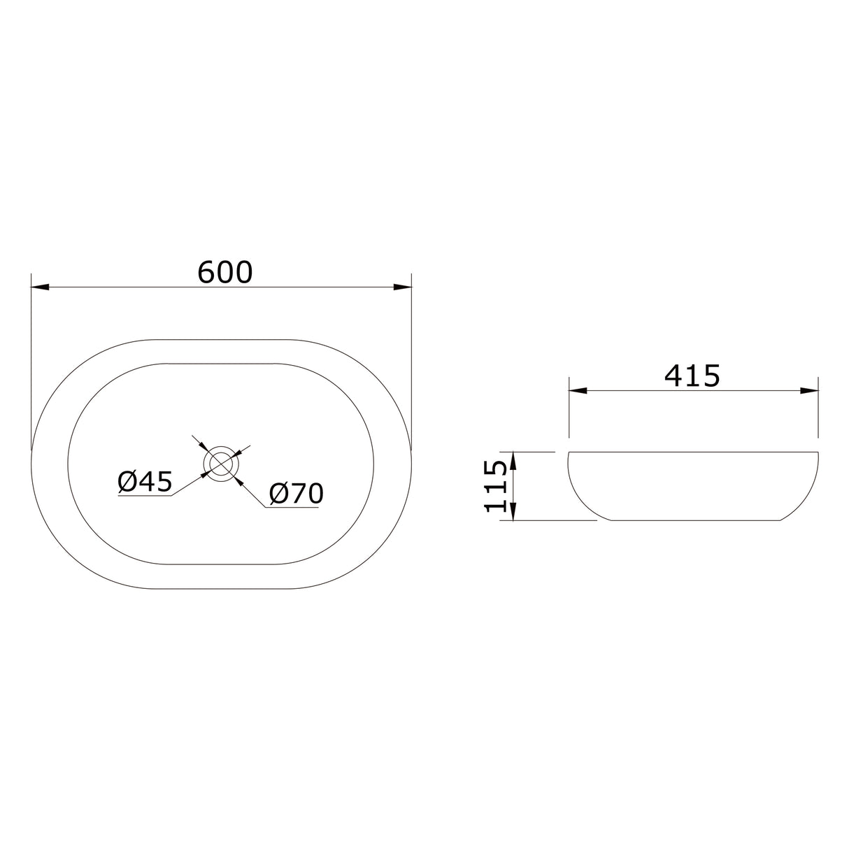 Vasque à poser Glasvilla en céramique blanche avec nano-revêtement