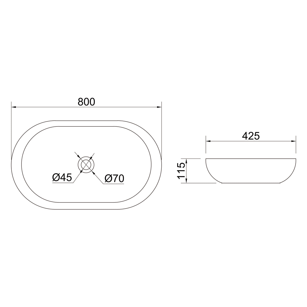 Vasque à poser Glasvilla en céramique blanche avec nano-revêtement