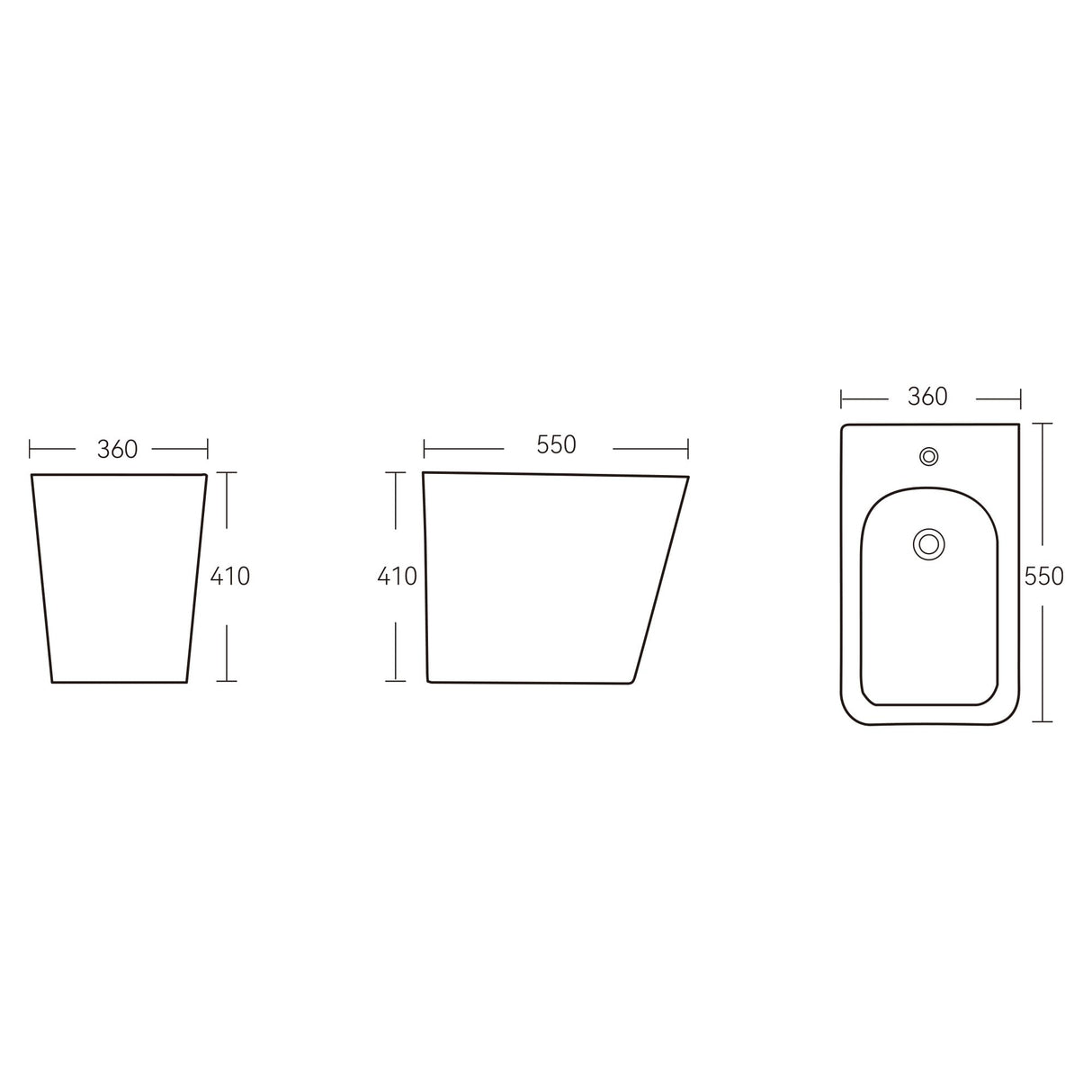 Bidet mural en céramique Glasvilla, bidet suspendu, bidet WC, design élégant, blanc