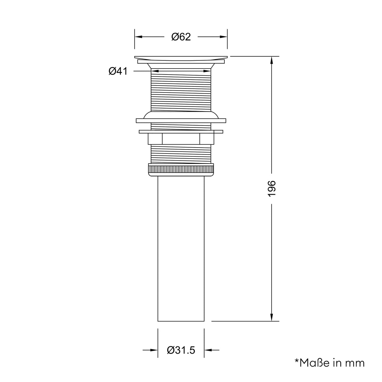 Bouchon de lavabo Glasvilla | Bouchon de lavabo compatible avec tous les lavabos DIN
