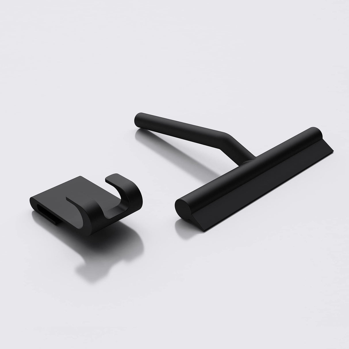 glasvilla Tergivetro per Doccia con Gancio, Tergivetro in Silicone per Finestre del Bagno, 19x21cm, Nero Opaco