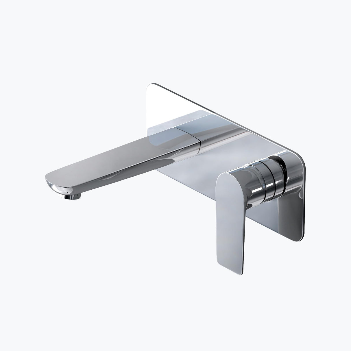 Robinet mural Glasvilla, élégant robinet chromé pour lavabo, corps de montage inclus