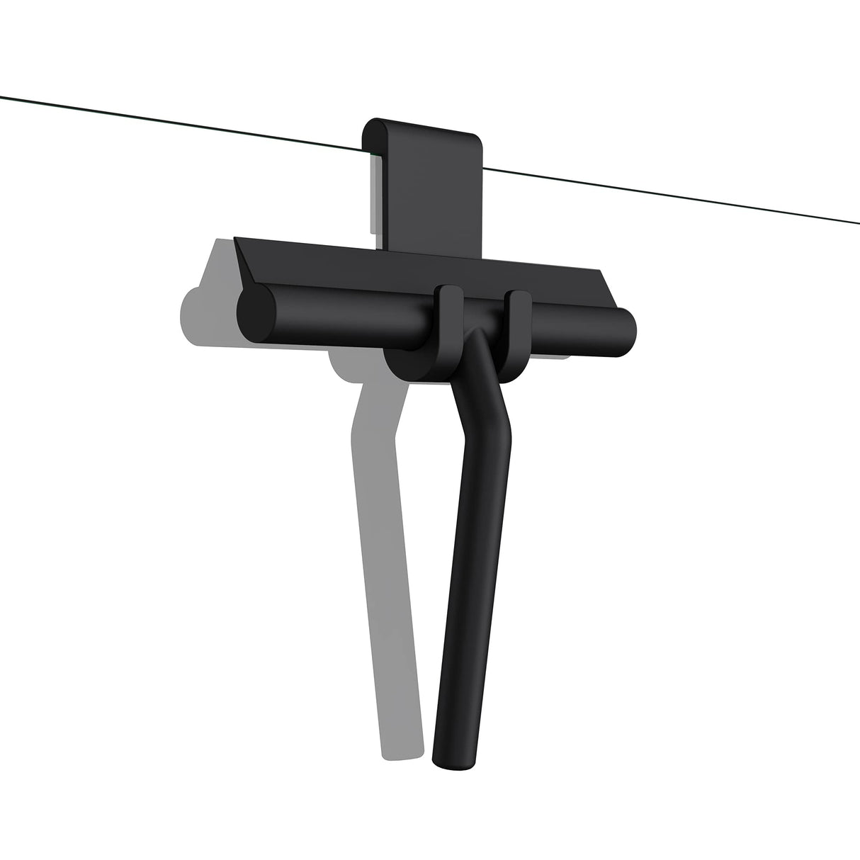 glasvilla Tergivetro per Doccia con Gancio, Tergivetro in Silicone per Finestre del Bagno, 19x21cm, Nero Opaco