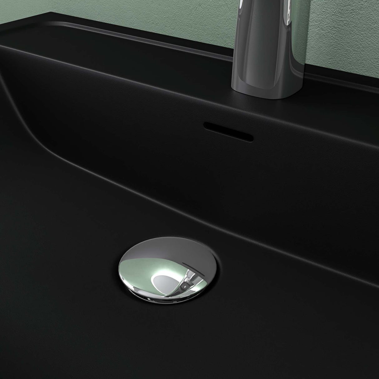 Lavabo Glasvilla, lavabo encastré, vasque rectangulaire en matériau minéral moulé avec trop-plein, Col8