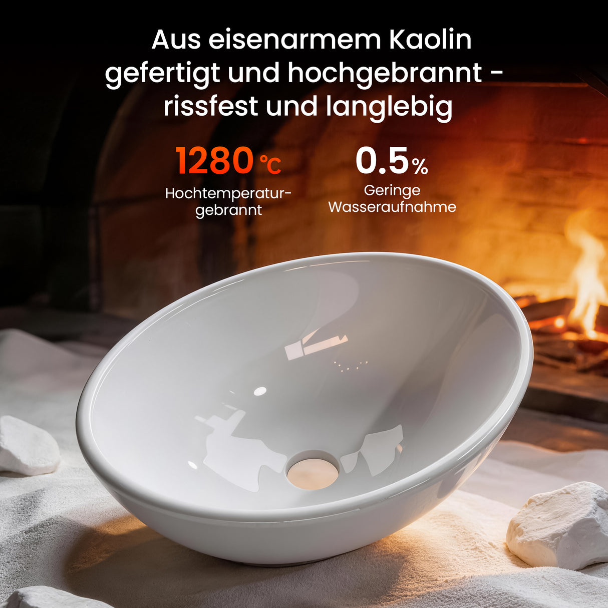glasvilla Lavabo da Appoggio in Ceramica Lavandino Bagno da Appoggio Nano Rivestimenti Inclusi Brüssel205