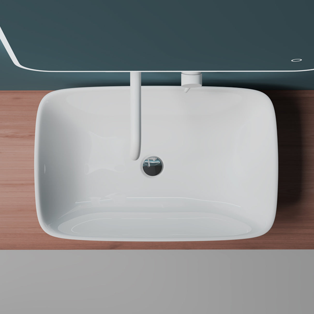 Vasque à poser Glasvilla, modèle Brussels 159 blanc, en céramique avec nano-revêtement