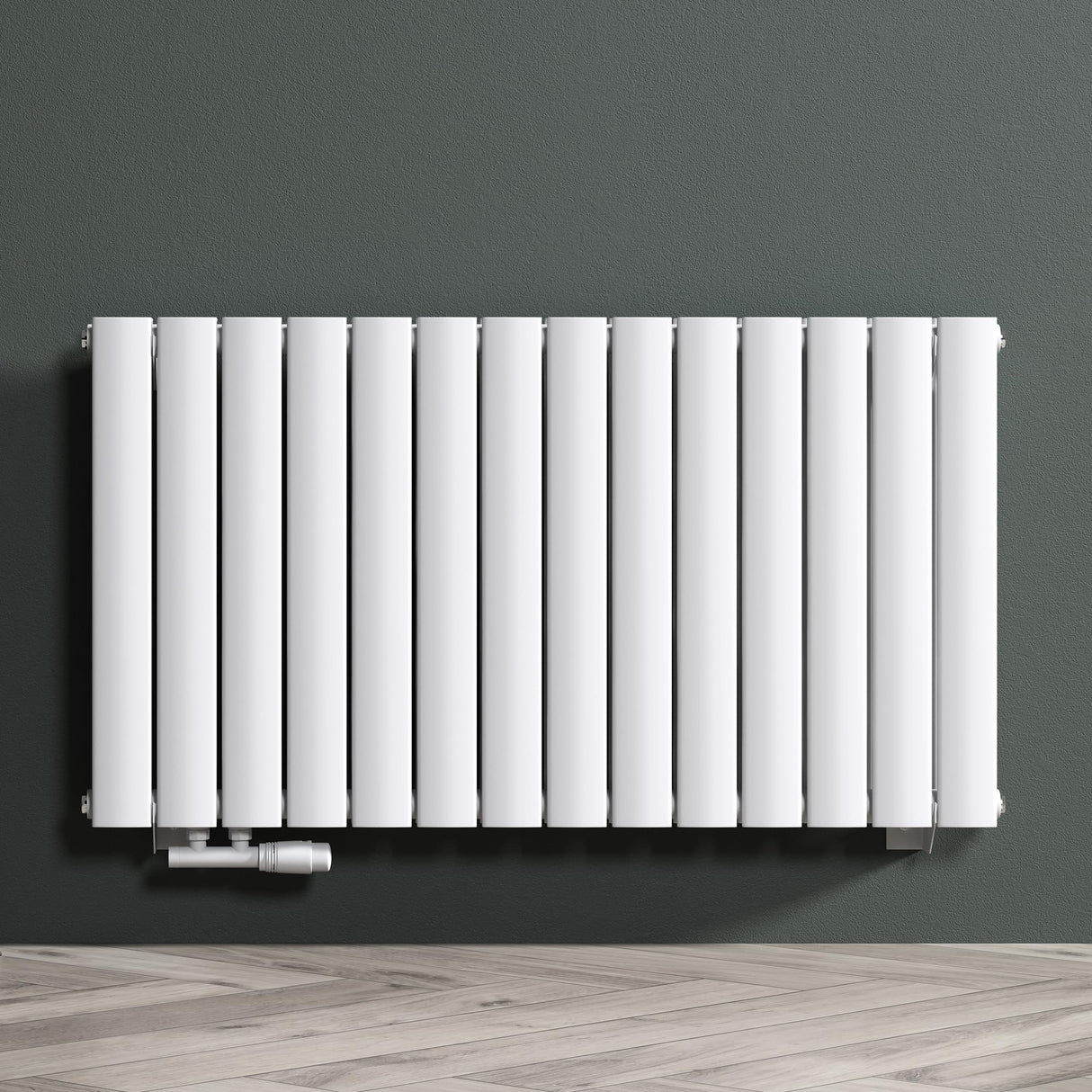 radiador plano Glasvilla con conexión central y conexión lateral, radiador de panel, calefacción de baño, de una capa de acero FV