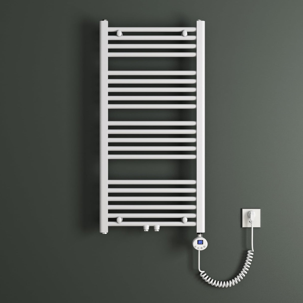 glasvilla Radiateur de Salle de Bain Sèche-Serviettes Électrique avec Raccordement Latéral Radiateur Tubulaire RHE avec Élément Chauffant 02