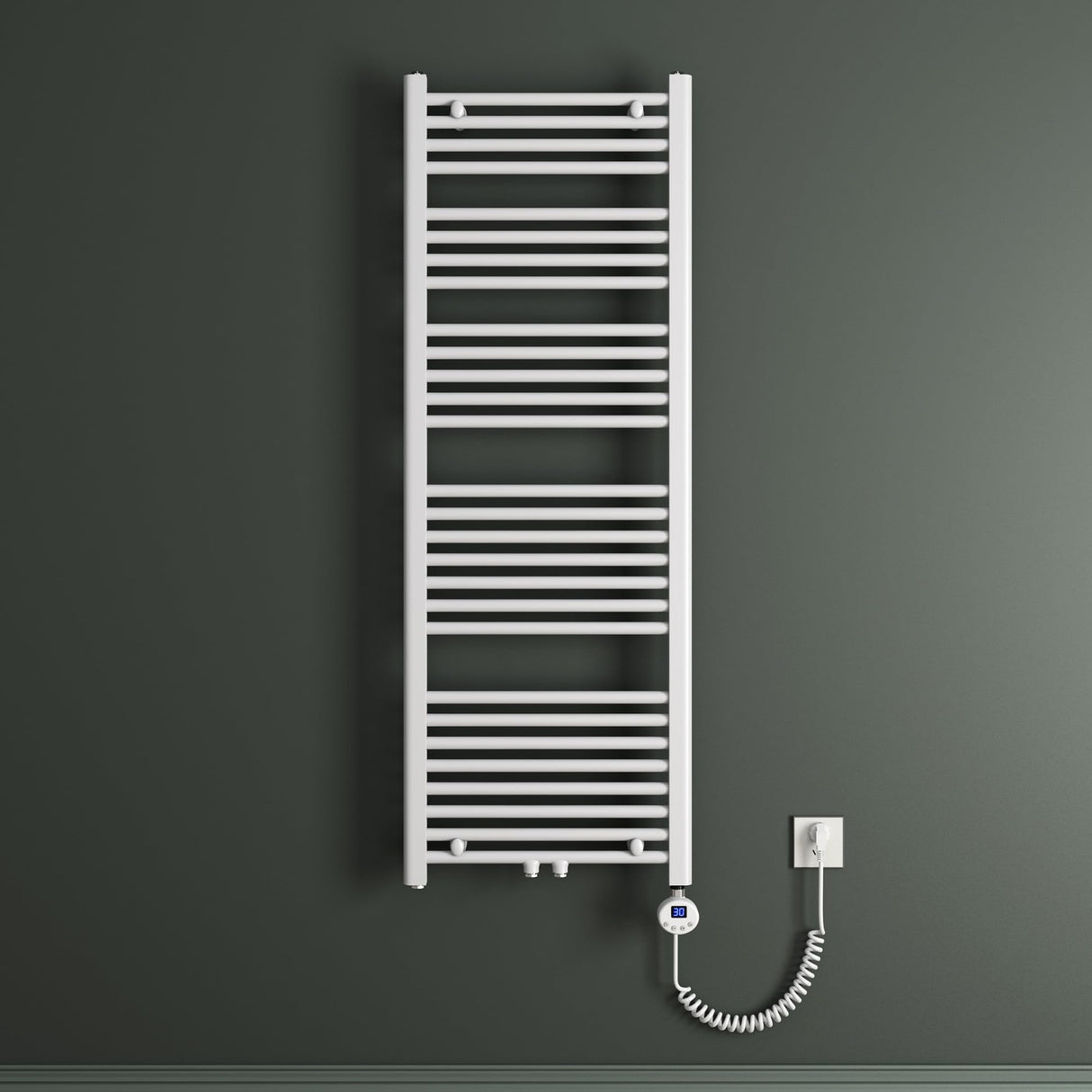 glasvilla Radiateur de Salle de Bain Sèche-Serviettes Électrique avec Raccordement Latéral Radiateur Tubulaire RHE avec Élément Chauffant 02