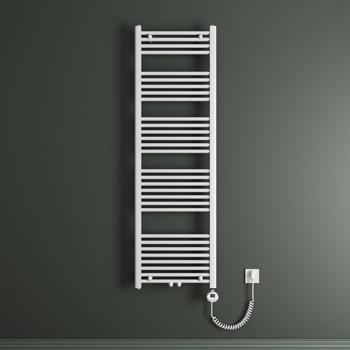 glasvilla Radiateur de Salle de Bain Sèche-Serviettes Électrique avec Raccordement Latéral Radiateur Tubulaire RHE avec Élément Chauffant 02
