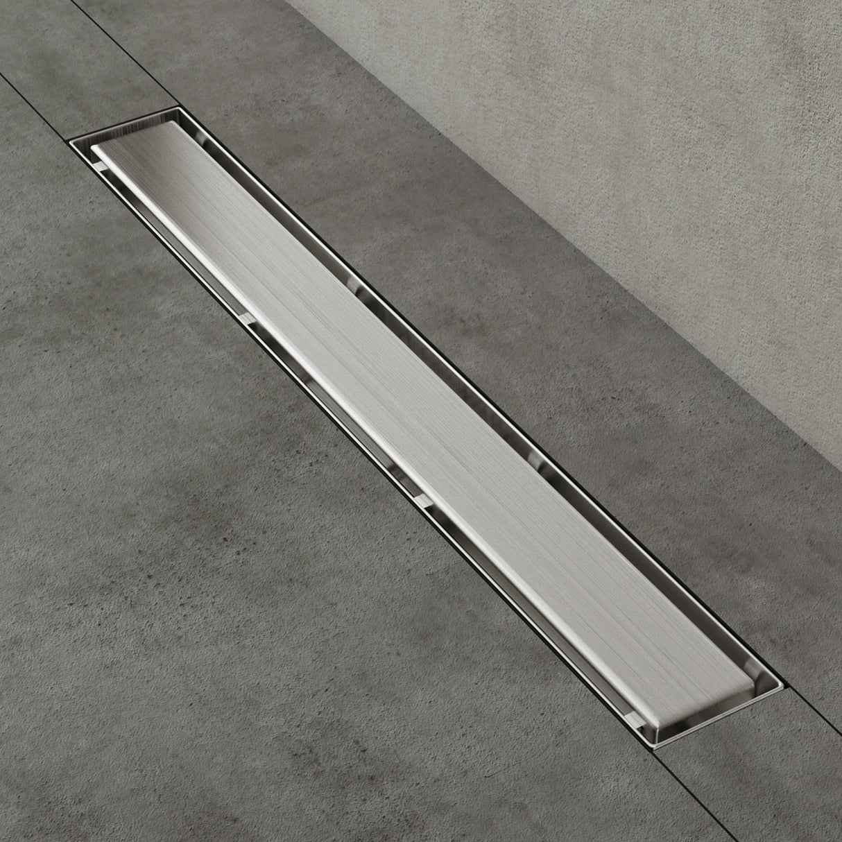 Bonde de douche Glasvilla en acier inoxydable | Kit de siphon complet pour salle de bain | Carrelable, débit de 35 l/min | Filtre à cheveux KE110