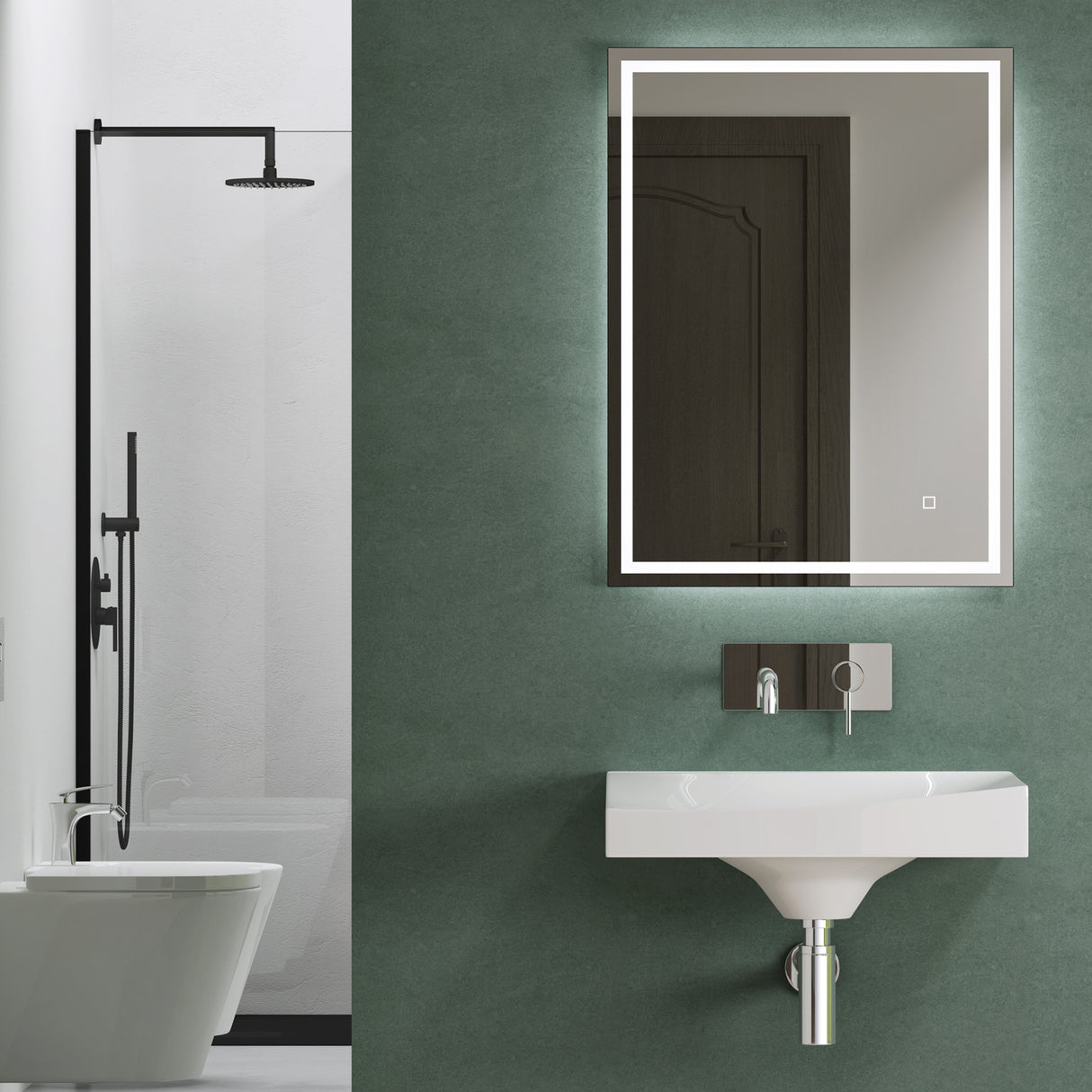 lavabo colgante glasvilla BTH: 60x38x20cm en blanco brillante de mineral fundido con tapa de desagüe cuenco de lavado Col6035