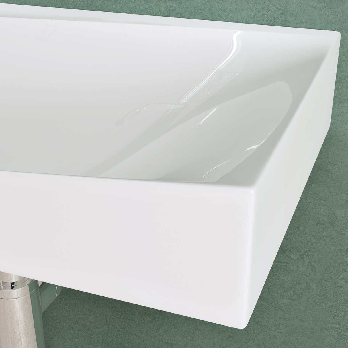 lavabo colgante glasvilla BTH: 60x38x20cm en blanco brillante de mineral fundido con tapa de desagüe cuenco de lavado Col6035