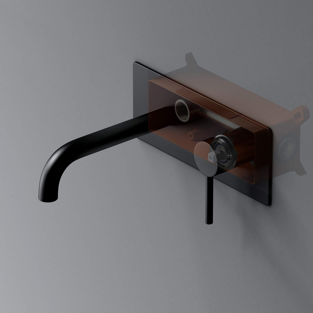 Robinet mural Glasvilla, élégant robinet chromé pour lavabo, corps de montage inclus