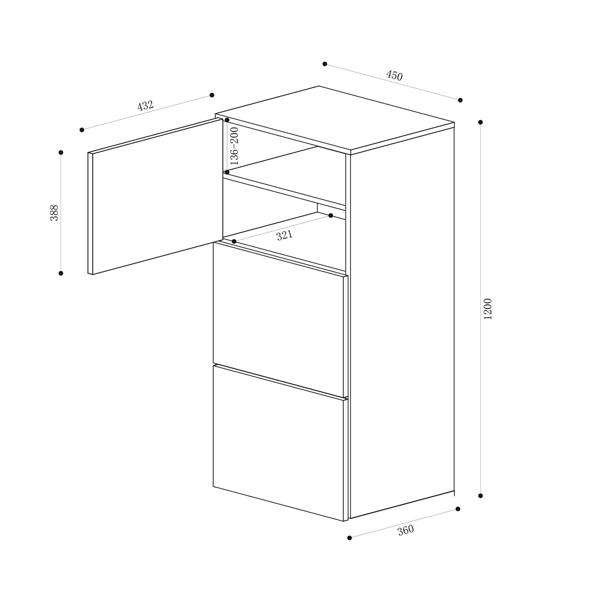 glasvilla Meuble à Chaussures Coffre à Chaussures avec 3 Compartiments LTH 45x36x120 cm Meuble à Chaussures 02