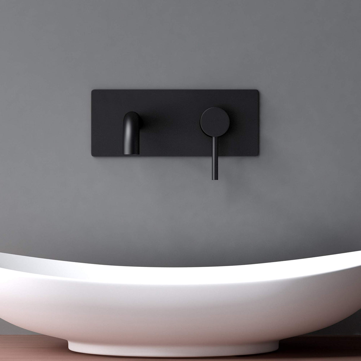 Robinet mural Glasvilla, élégant robinet chromé pour lavabo, corps de montage inclus