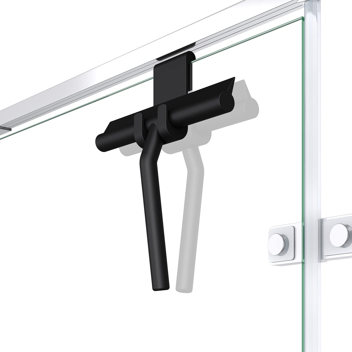 glasvilla Tergivetro per Doccia con Gancio, Tergivetro in Silicone per Finestre del Bagno, 19x21cm, Nero Opaco