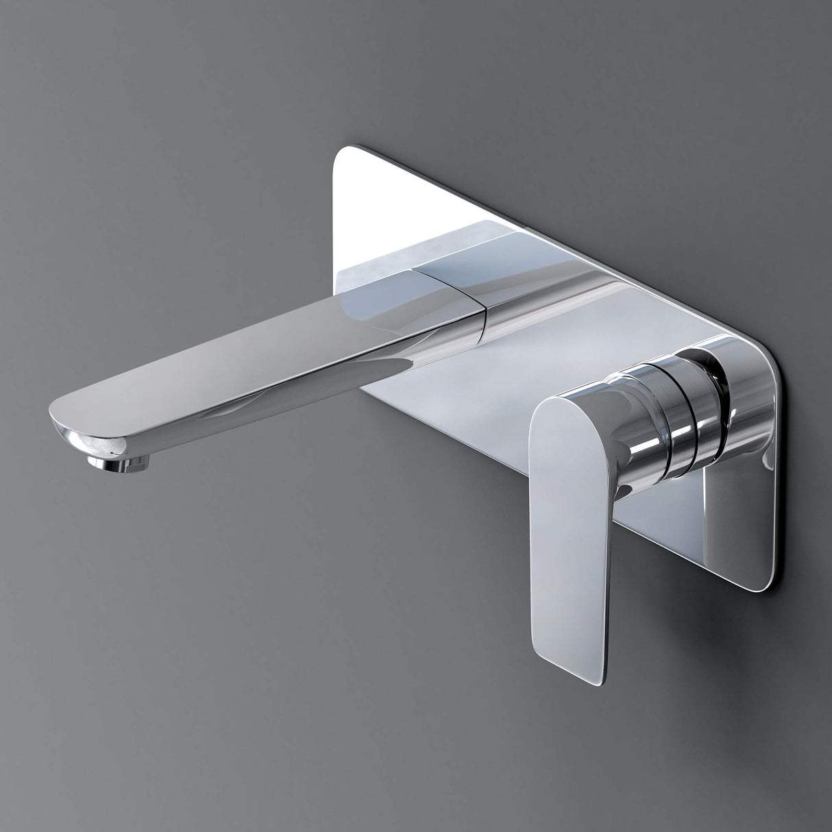 Robinet mural Glasvilla, élégant robinet chromé pour lavabo, corps de montage inclus