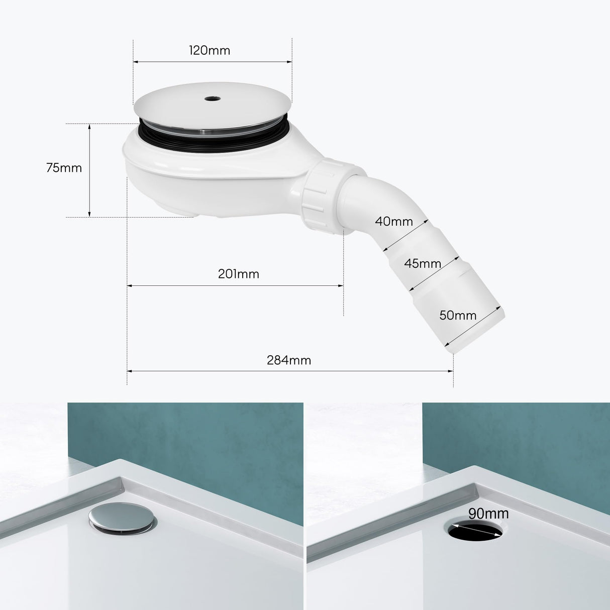 glasvilla ducha kit de desagüe para plato de ducha desagüe sifón