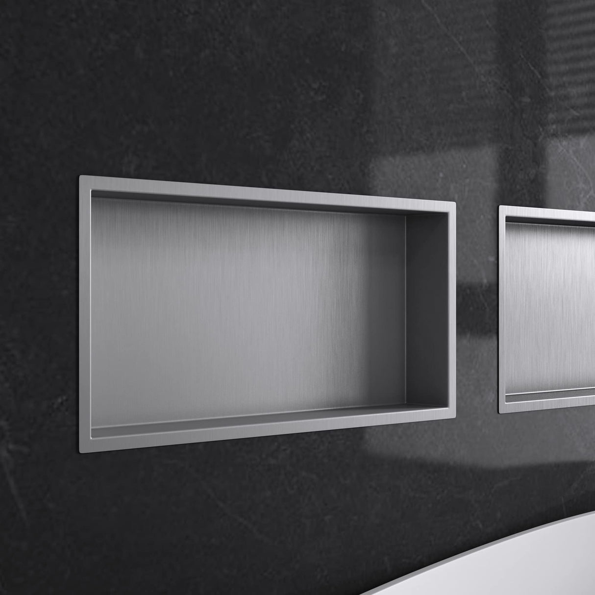 glasvilla Nicchia a Parete in Acciaio Inox Mensola Doccia a Muro a Incasso Piastrellabile Facile da Montare