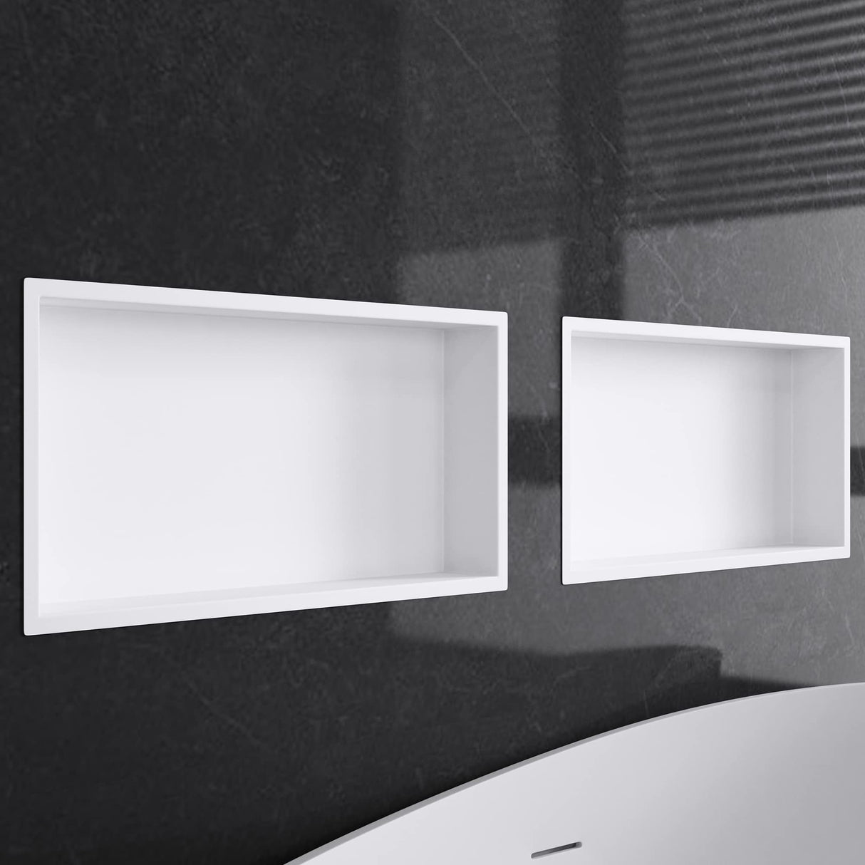 glasvilla Nicchia a Parete in Acciaio Inox Mensola Doccia a Muro a Incasso Piastrellabile Facile da Montare