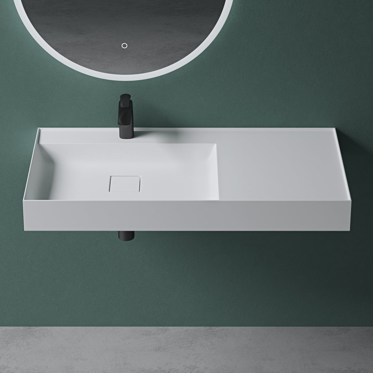 glasvilla Lavabo Bagno Sospeso da Marmo Fuso Lavandino Bagno a Parete Lavabo Rettangolare Colossum630