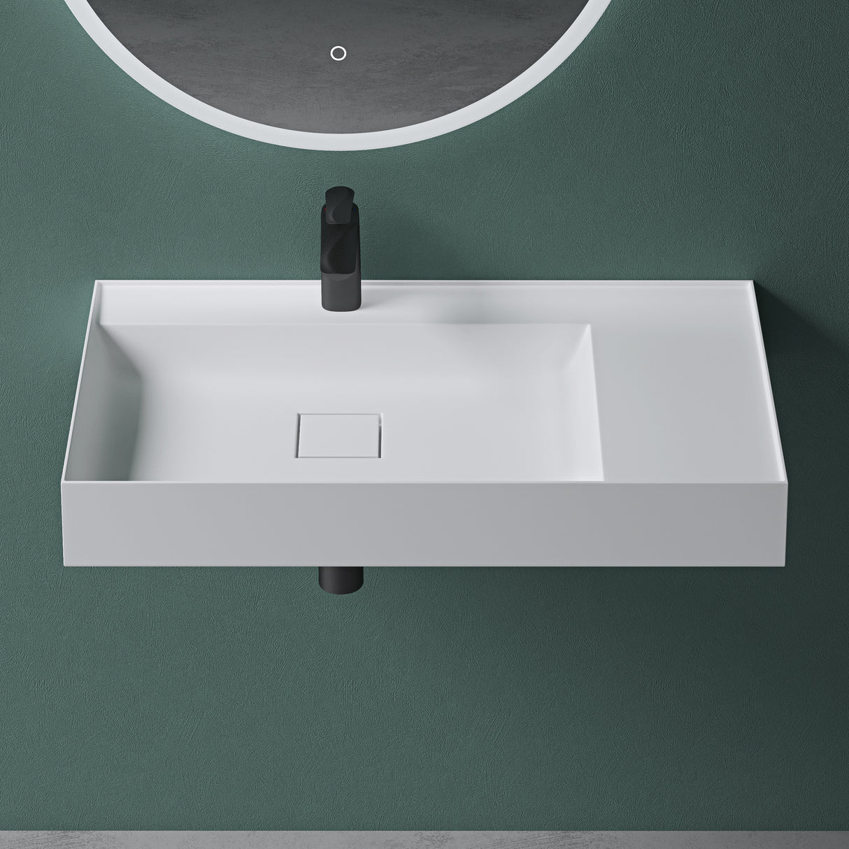 glasvilla Lavabo Bagno Sospeso da Marmo Fuso Lavandino Bagno a Parete Lavabo Rettangolare Colossum630