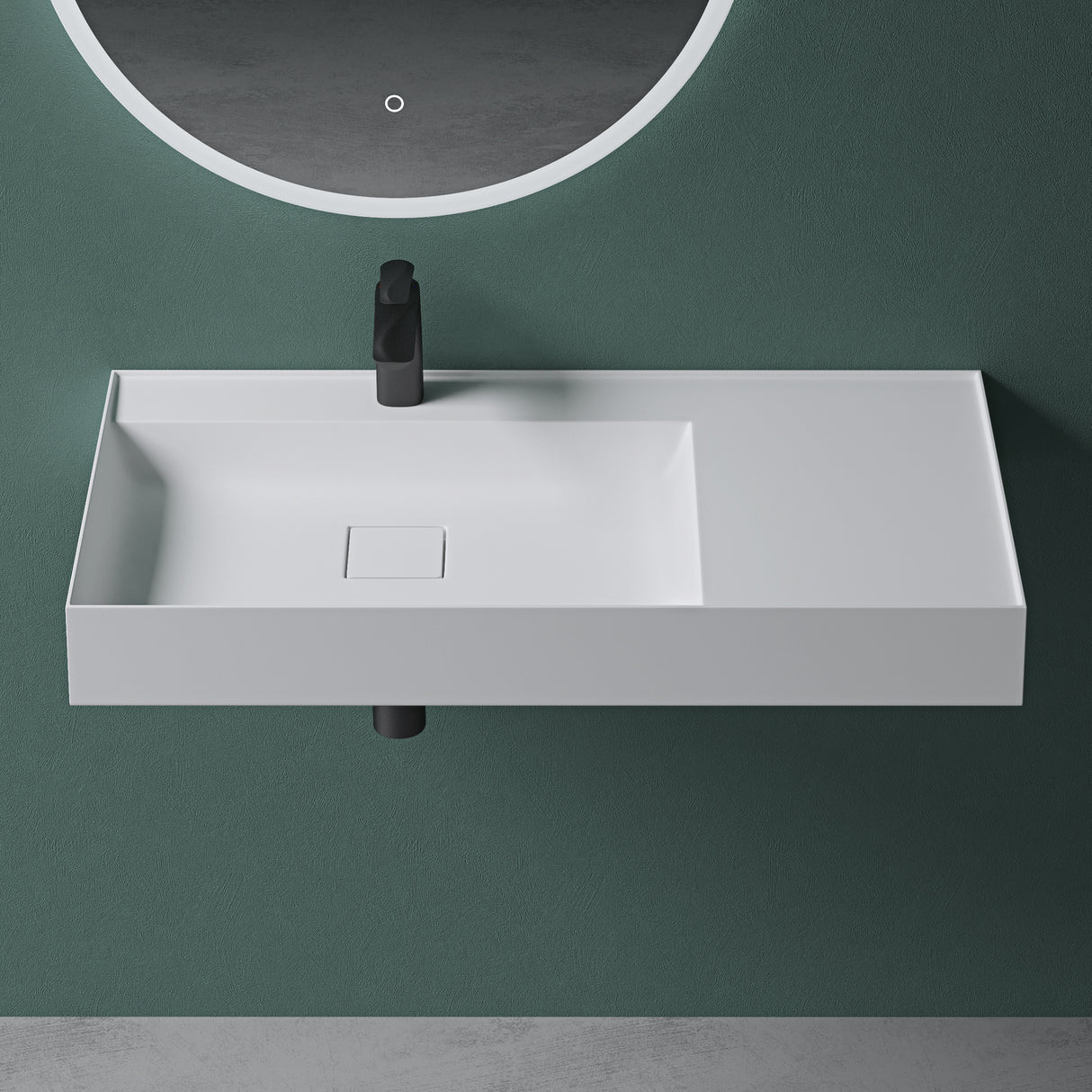 glasvilla Lavabo Bagno Sospeso da Marmo Fuso Lavandino Bagno a Parete Lavabo Rettangolare Colossum630