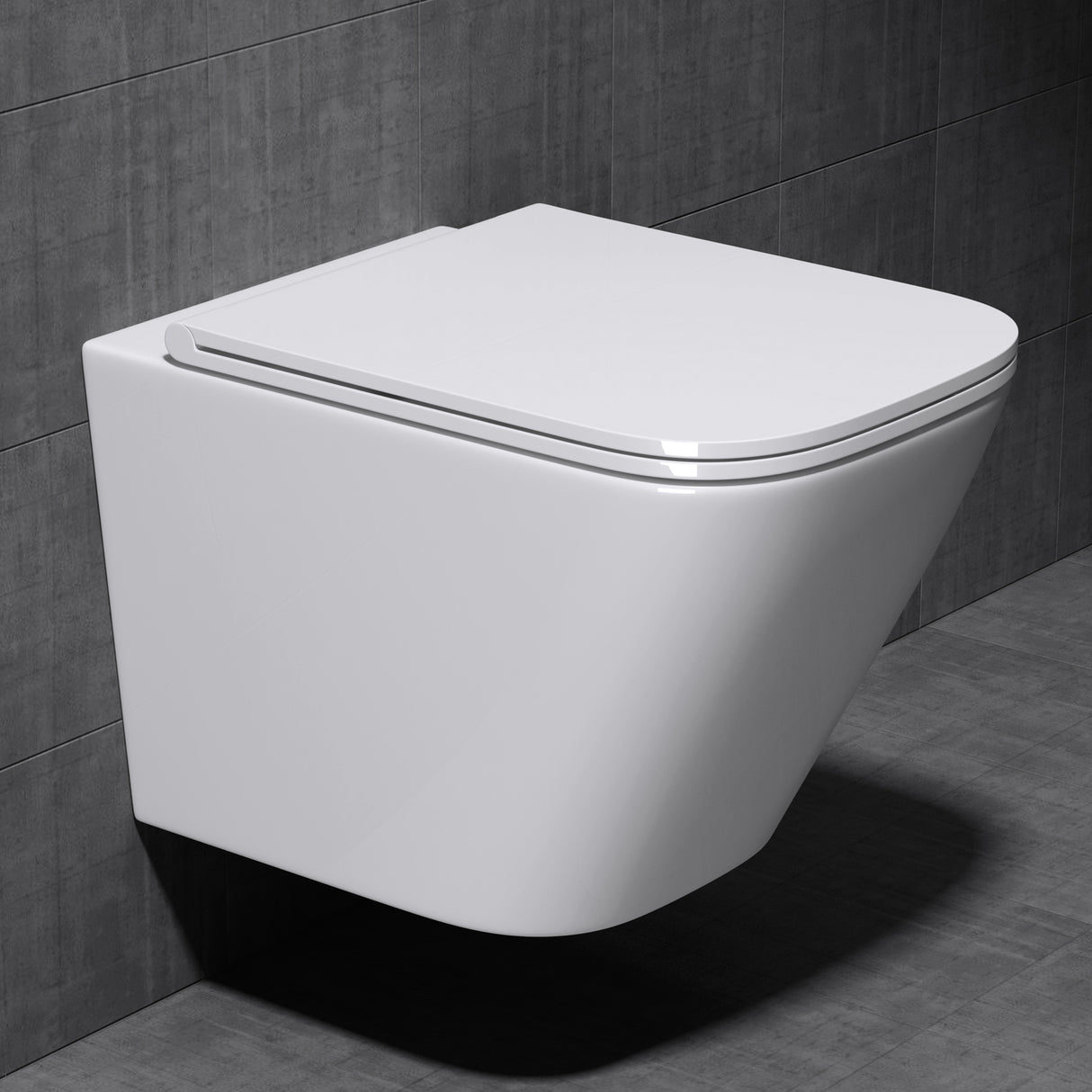 glasvilla Spülrandlos Wand WC negro Hänge WC + asiento de WC (con Softclose) A112 NUEVO!!!